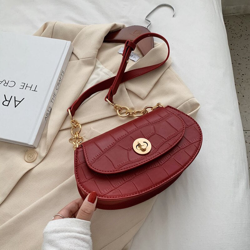 Stone Pattern Small PU Leather Bags
