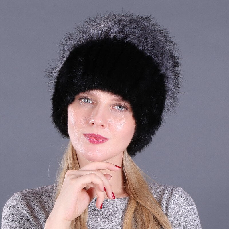 winter rabbit fur hat