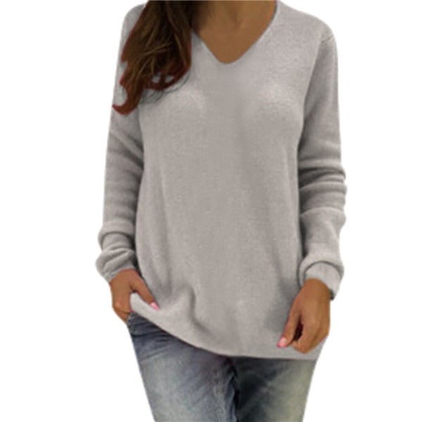 Women Sexy V Neck Sweaters