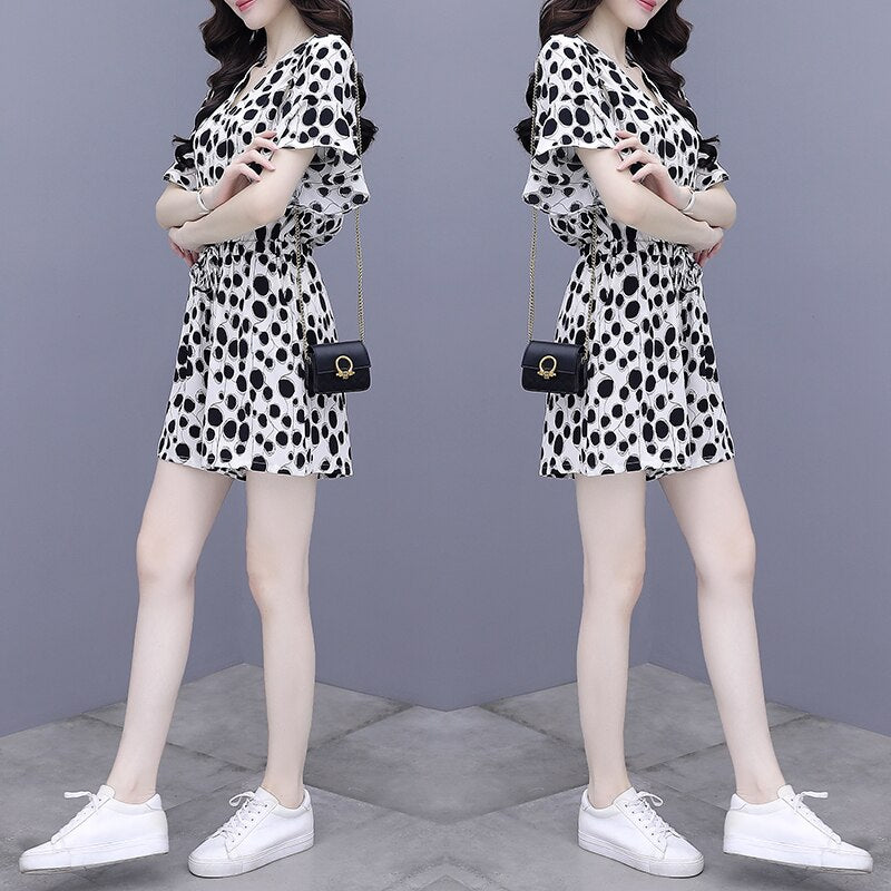 New Women V-neck Short Jumpsuit