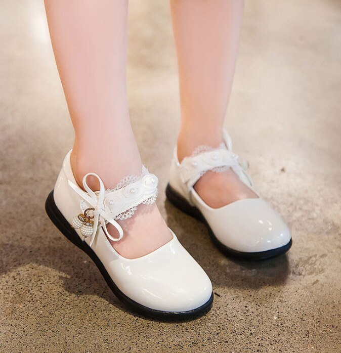 White pink children's shoes sandals