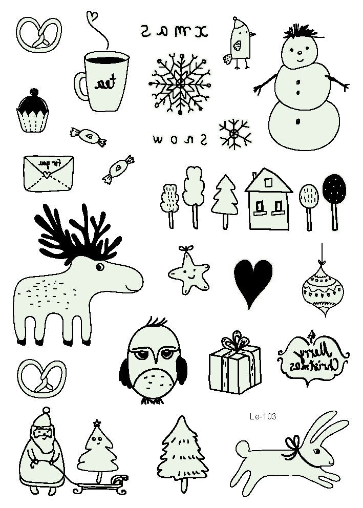 New Year Temporary Luminous Christmas Tattoo