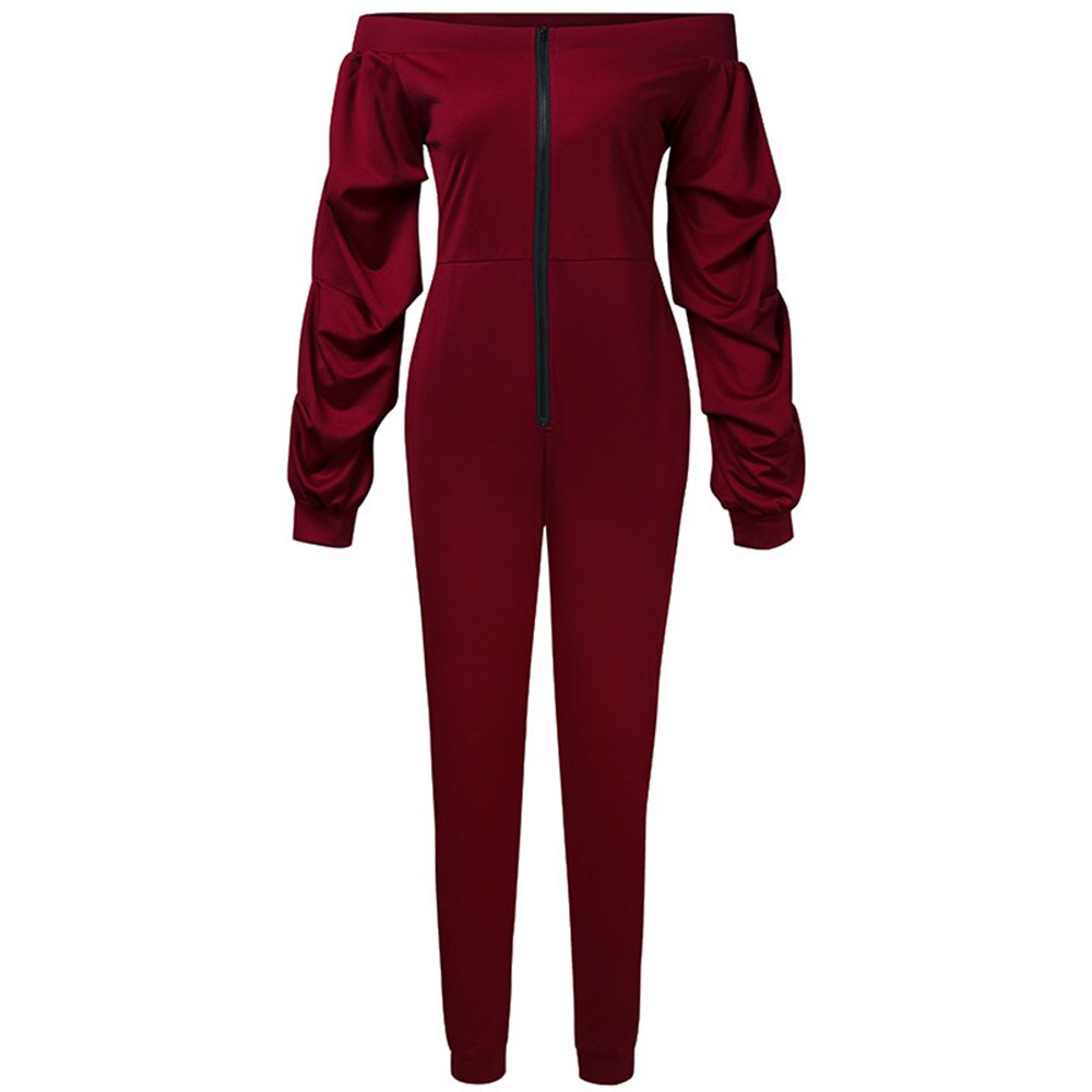 Women Sexy Slim Jumpsuit Zipper