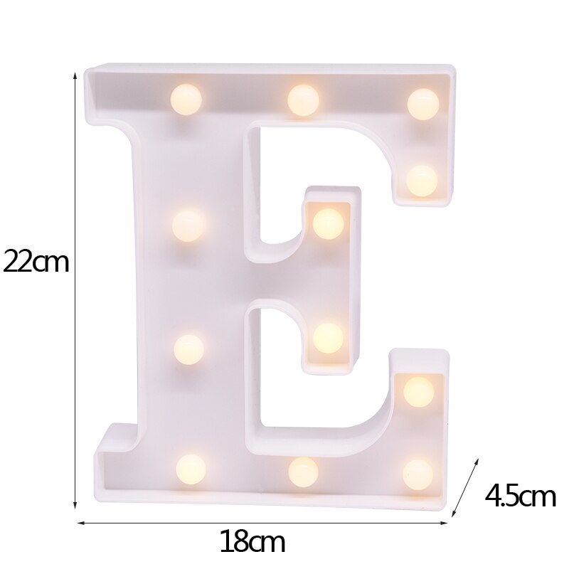 White Letter & Number LED Night Light