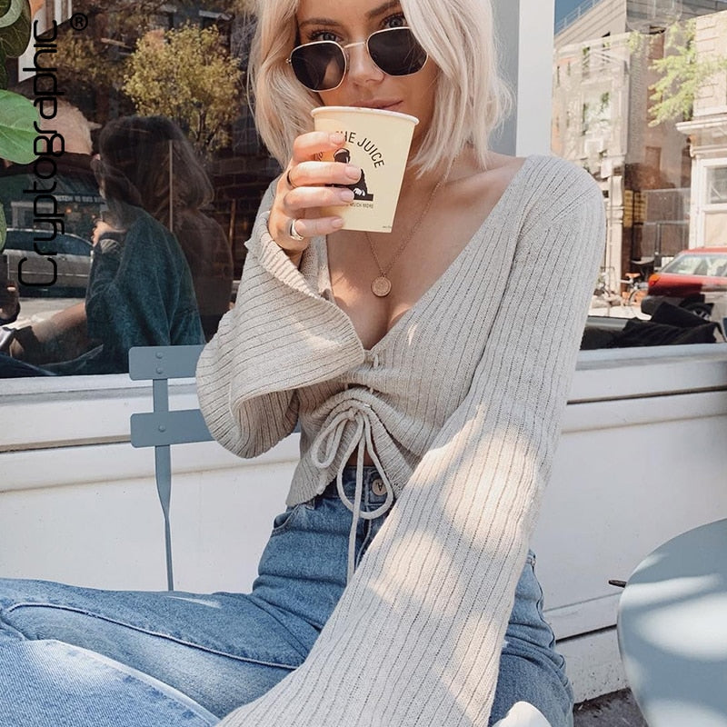 V-Neck Long Sleeve Winter Cloths