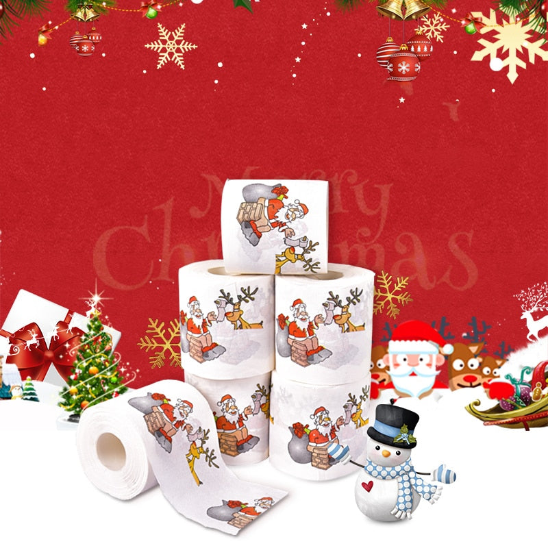New Year Gifts Roll Santa Claus Reindeer