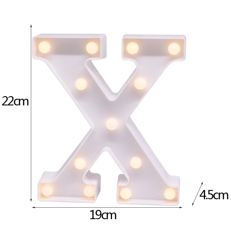 White Letter & Number LED Night Light