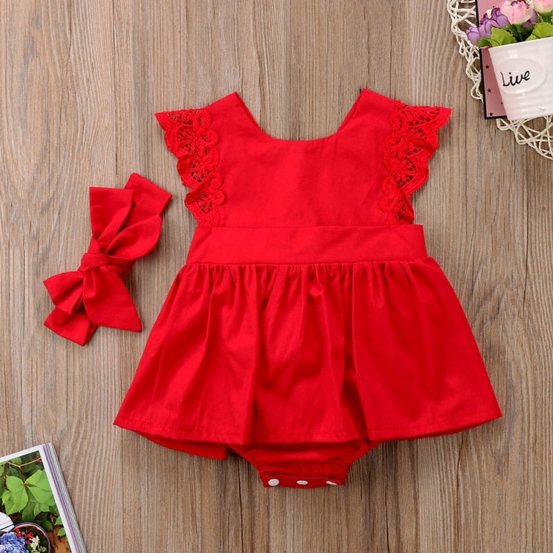 Summer Newborn Baby Girls Bodysuit Dress