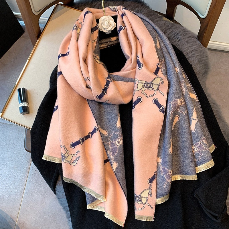 Women Luxury Cashmere Scarf Winter