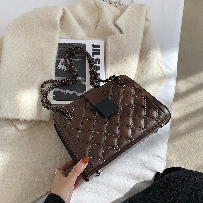 Rivet Designer PU Leather Crossbody Bags