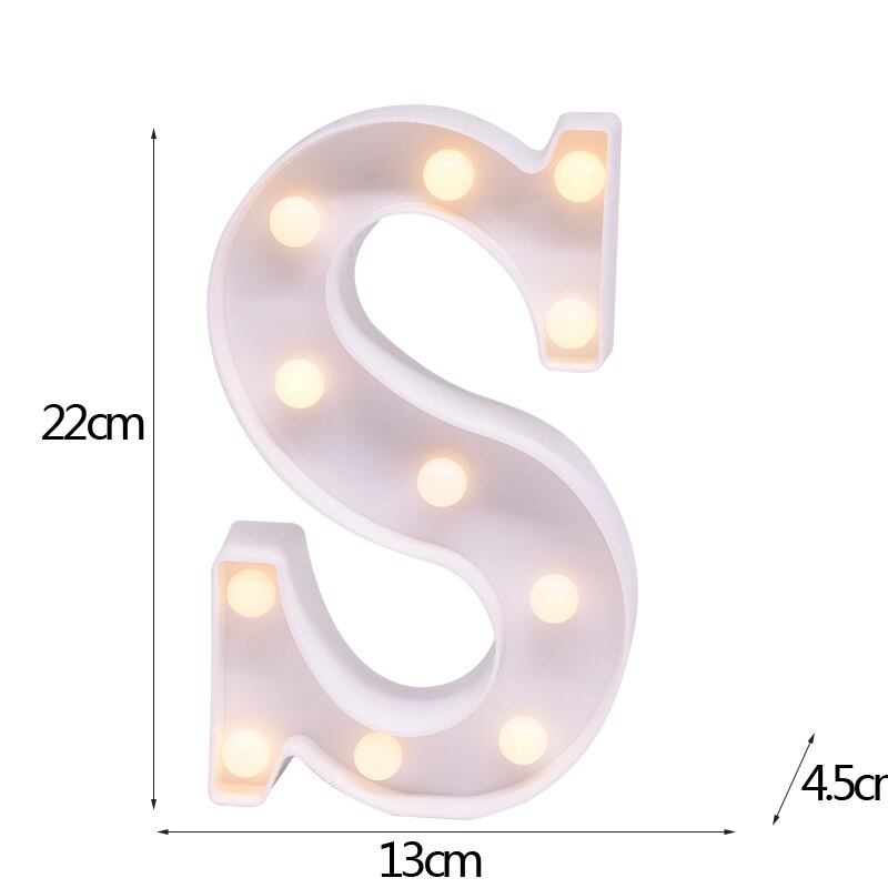 White Letter & Number LED Night Light