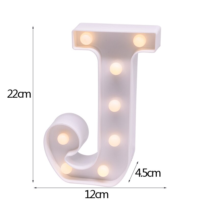 White Letter & Number LED Night Light