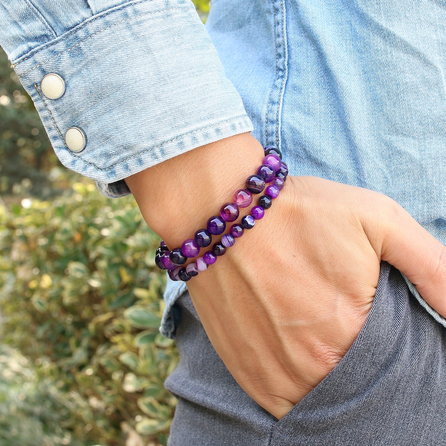 Women Fashion Onyx Bracelets