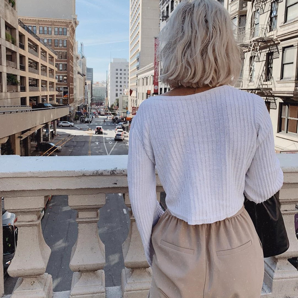 V-Neck Long Sleeve Winter Cloths