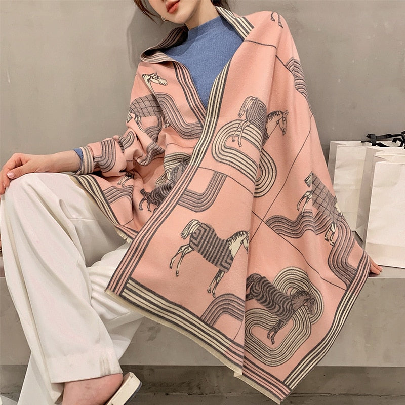 Women Luxury Cashmere Scarf Winter