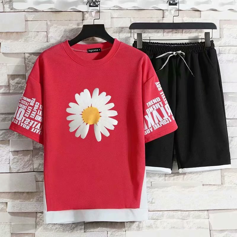 New Men's T-shirt Set Fashion Hip Hop Streetwear