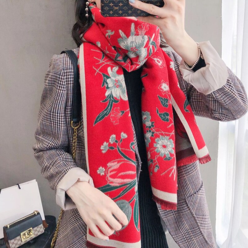 Women Luxury Cashmere Scarf Winter