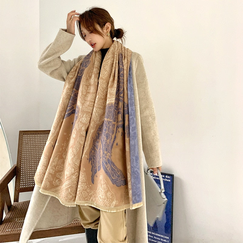 Women Luxury Cashmere Scarf Winter