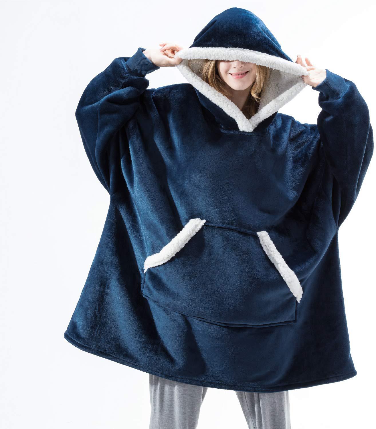 Winter Hoodie Blanket Women Long Sweatshirt
