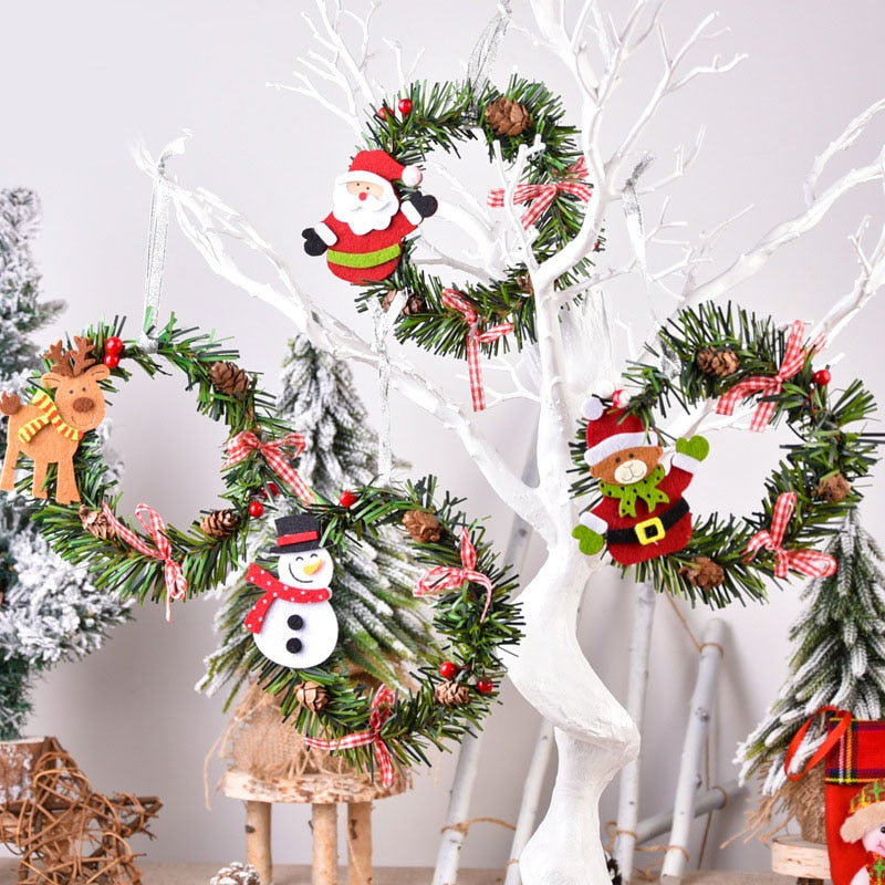 Wreath Decoration Santa Claus Deer Circle
