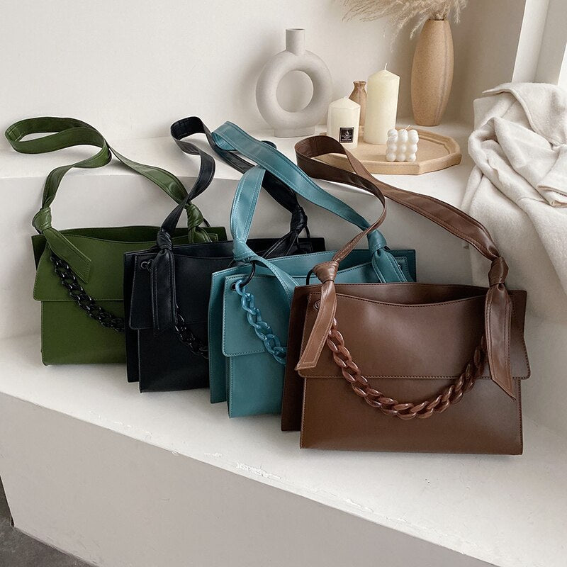 Women's Branded Winter Leather Crossbody Bag