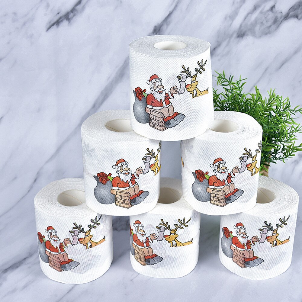 New Year Gifts Roll Santa Claus Reindeer