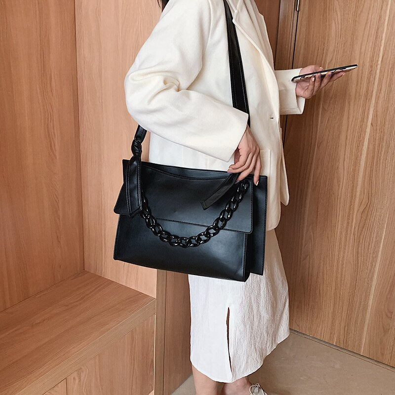 Women's Branded Winter Leather Crossbody Bag