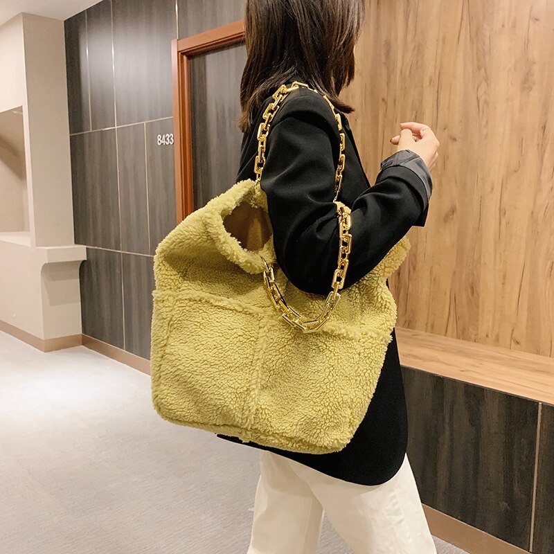 Plush Chain Handbag for Women