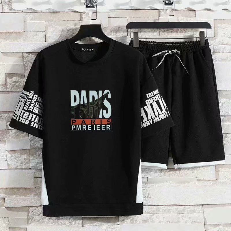 New Men's T-shirt Set Fashion Hip Hop Streetwear