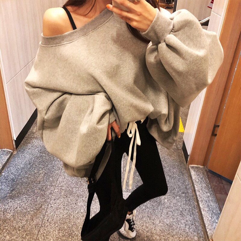 New Round Neck Fleece Loose Sweatshirt