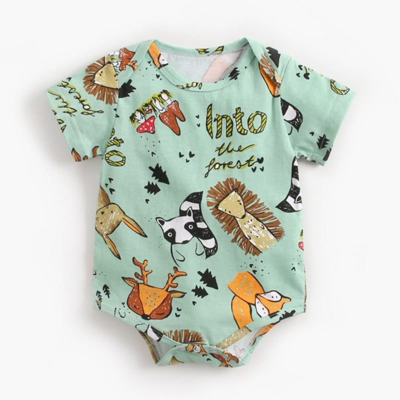 Newborn baby girls bodysuit short