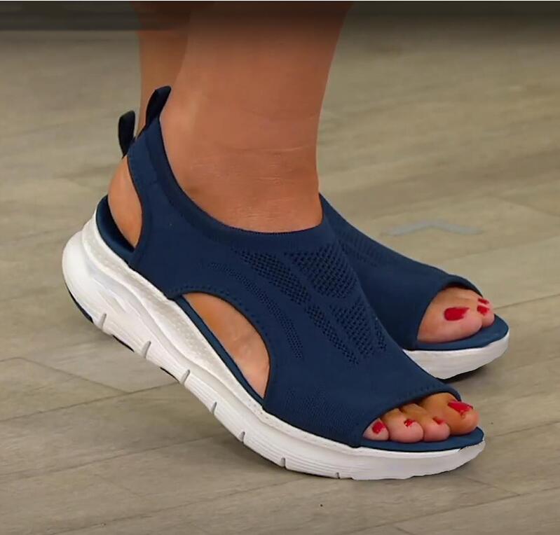 Women Summer Mesh Casual Sandals Ladies Wedges Outdoor Shallow Platform Shoes Female Slip-On Light Comfort Shoes Plus Size