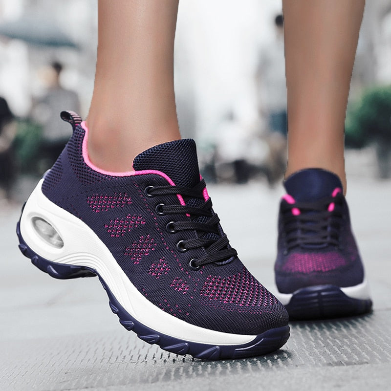 Sneakers Women Running Shoes Women Sneaker Shoes Casual White Mesh Sports Lace Up Women Vulcanize Shoes