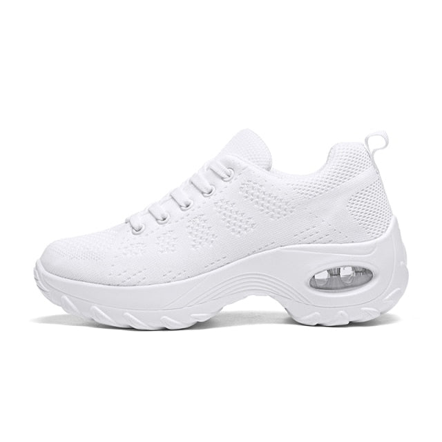 Sneakers Women Running Shoes Women Sneaker Shoes Casual White Mesh Sports Lace Up Women Vulcanize Shoes